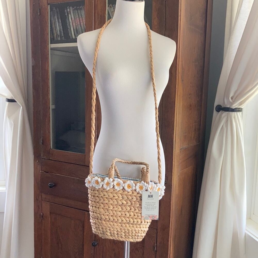 NWT Most Wanted USA Paper Straw Crossbody Bag